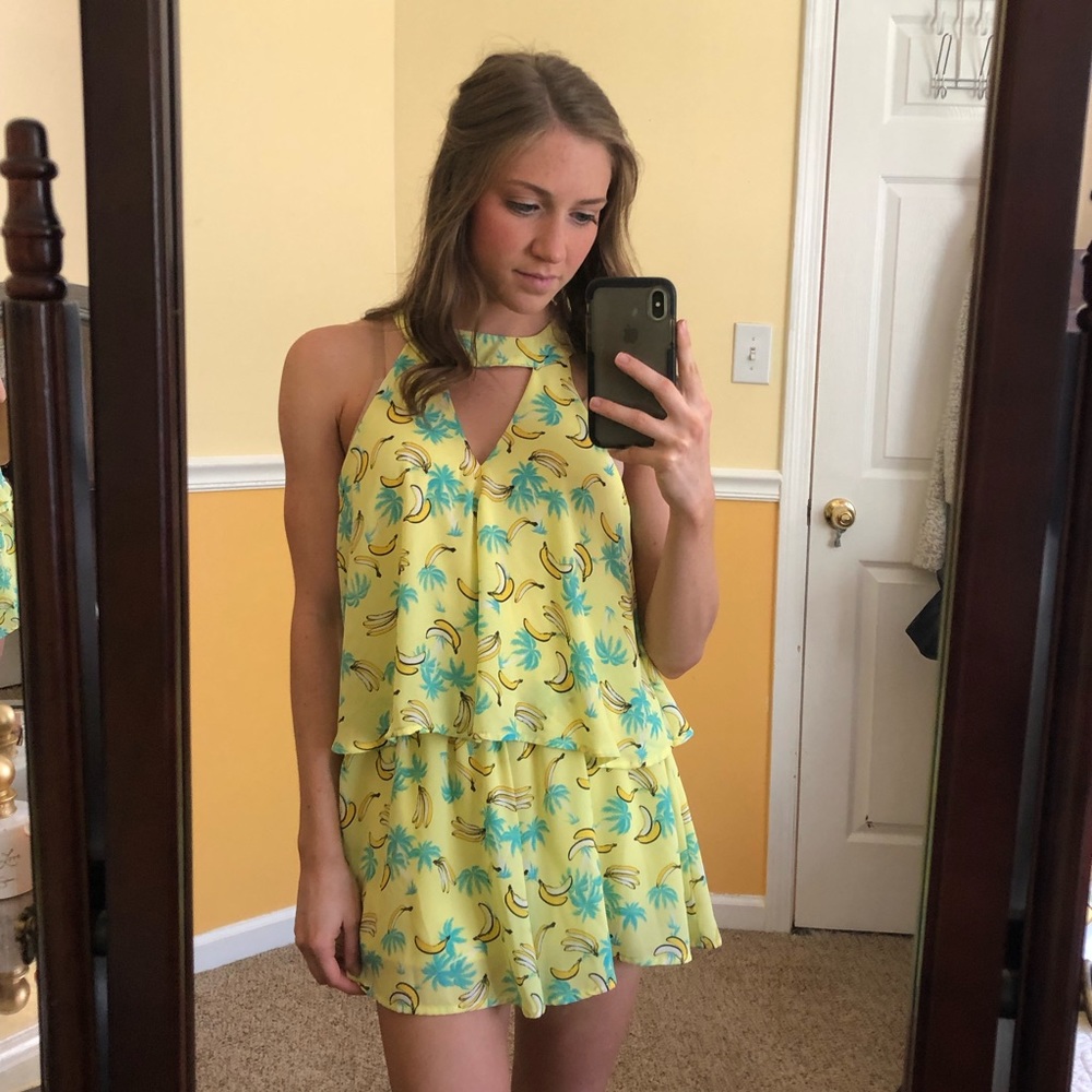 Peach Love California yellow banana romper
